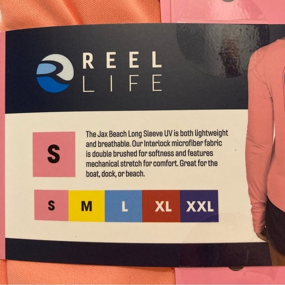 Reel Life Jacks Beach Long Sleeve UV Protection Beach Top Women’s Small Pink - Picture 4 of 6